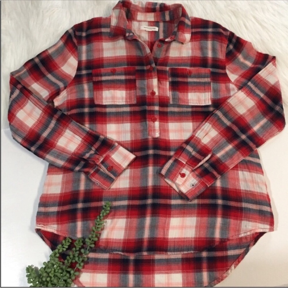 Beach Lunch Lounge Plaid Top | Size Small Petite